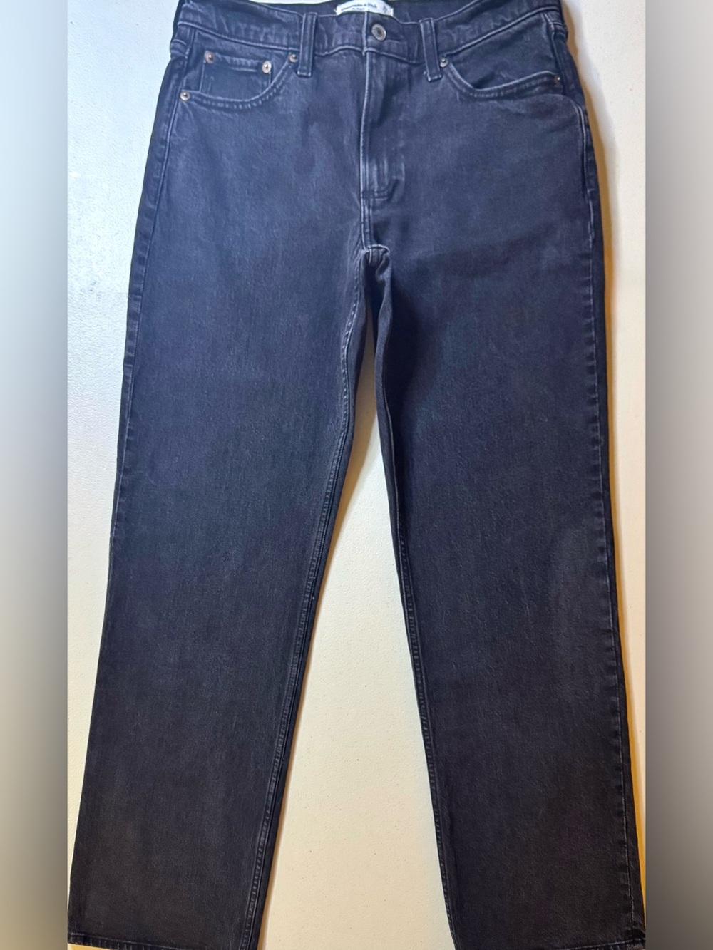 Abercrombie The Baggy Low Rise Jeans Dark Wash Wide Leg Denim 28 Long